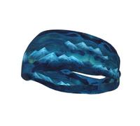 QAZWZML Diadema con estampado de nube de montaña azul, absorbe el sudor y correa neutra transpirable, adecuada para gimnasio y actividades al aire libre