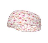 QAZWZML Diadema con estampado floral rosa y morado, absorbe el sudor y correa neutra transpirable, adecuada para gimnasio y actividades al aire libre