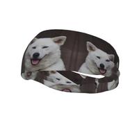 QAZWZML Diadema con estampado Husky blanco de ojos azules, absorbe el sudor y correa neutra transpirable, adecuada para gimnasio y actividades al aire libre