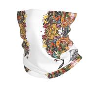 QAZWZML Diadema deportiva multifuncional, diseño de elefante, estampado de flores, máscara facial cálida adecuada para esquí y deportes al aire libre