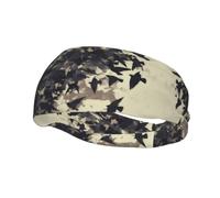 QAZWZML Diadema negra con estampado de cuervo nocturno que absorbe el sudor y correa neutra transpirable, adecuada para gimnasio y actividades al aire libre