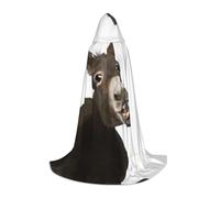 QAZWZML Divertida capa con capucha para adolescentes con estampado de burro para fiestas de vacaciones, disfraces de bruja y fiestas de disfraces