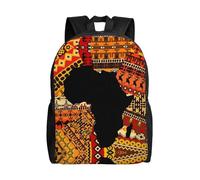 QAZWZML El patrón étnico de mapa africano imprime mochilas grandes para laptop para hombre y mujer con compartimentos, mochilas de viaje impermeables, bolsas Oxford duraderas