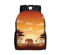 QAZWZML Elephant and Giraffe in The Sunset imprime mochilas grandes para laptop para hombre y mujer con compartimentos, mochilas de viaje impermeables, bolsas Oxford duraderas