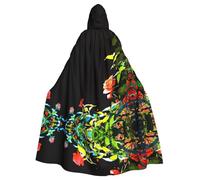 QAZWZML Esquina de rosa brillante. Esta capa larga con capucha estampada es cálida y adecuada para fiestas de vacaciones, fiestas de disfraces o reuniones.