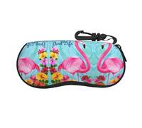 QAZWZML Estuche deportivo para gafas softshell con estampado de flores de flamenco, organizador de gafas fácil de llevar