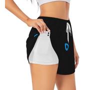 QAZWZML Evil Eye - Pantalones cortos deportivos de 2 capas para mujer | Pantalones cortos para correr y yoga con estampado de mal de ojo, gimnasio, pilates, ropa deportiva