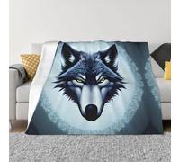 QAZWZML Fierce Wolf Head - Manta decorativa cálida adecuada para sofás y camas, disponible en 4 tamaños de 50 x 40 pulgadas