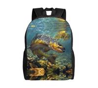 QAZWZML Fly Fish imprime mochilas grandes para laptop para hombre y mujer con compartimentos, mochilas de viaje impermeables, bolsas Oxford duraderas