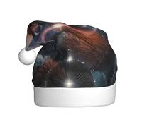 QAZWZML Fox On The Galaxy - Sombreros decorativos de Navidad impresos para adultos, suministros de fiesta de vacaciones para hombres y mujeres