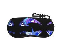 QAZWZML Funda deportiva para gafas softshell Orca Killer Whale, organizador de gafas con cerradura fácil de llevar