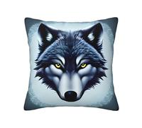 QAZWZML Fundas de almohada cuadradas de 12 x 12 pulgadas, fundas de cojín de sofá con patrón de cabeza de lobo feroz, adecuadas para dormitorios, salas de estar y sillas.