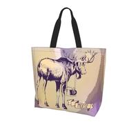 QAZWZML Golden Retriever Puppies - Bolsa de hombro con patrón de cachorros para viajes, viajes de negocios y viajes a la playa, Alce fresco, Talla única