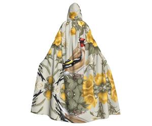 QAZWZML Goldfinch - Cape con capucha para adulto, diseño de Halloween con pajarita, ideal para fiestas de disfraces