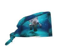 QAZWZML Gorra de trabajo ajustable con estampado de manatíes de las Indias Occidentales, adecuada para el trabajo y los deportes, color negro