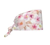 QAZWZML Gorra de trabajo ajustable con estampado floral de acuarela rosa y morado, adecuada para el trabajo y los deportes