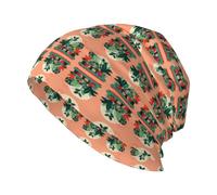 QAZWZML Gorro de punto con estampado de plantas verdes en maceta, cálido y sin alas, adecuado para el hogar, uso diario, viajes y esquí.
