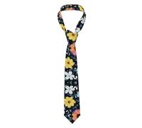 QAZWZML Hermosas corbatas para hombre con estampado de flores coloridas, adecuadas para el uso diario, bodas, ocasiones de negocios y trabajo.