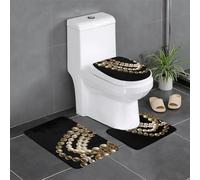 QAZWZML Juego de 3 alfombrillas de baño estampadas con hebras de perlas, adecuadas para baño, dormitorio, cocina y decoración del hogar