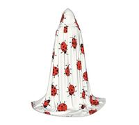 QAZWZML L - Capa con capucha con estampado de mariquitas infinitas moteadas, actuación en escenario de Halloween, chaqueta con capucha retro para cosplay