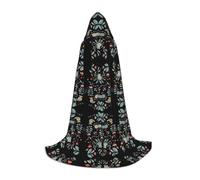 QAZWZML L Funny Cats Birds and Flowers - Capa con capucha estampada, actuación en escenario de Halloween, chaqueta retro con capucha para cosplay