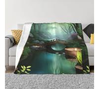 QAZWZML Little Bridge in The East - Manta de sofá estampada, cálida manta decorativa adecuada para sofás y camas, disponible en 4 tamaños de 60 x 50 pulgadas