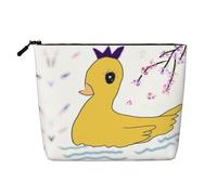 QAZWZML Little Yellow Duck - Bolsa de cosméticos de lino sintético de una sola capa con cremallera, portátil, con cremallera, accesorio de viaje