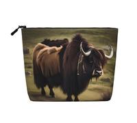 QAZWZML Mighty Highland Yak - Neceser para mujer, ideal para viajes de ocio y almacenamiento diario.