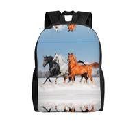 QAZWZML Mochilas grandes para laptop con compartimentos para hombre y mujer, con estampado de caballos bonitos, mochilas de viaje impermeables, bolsas Oxford duraderas