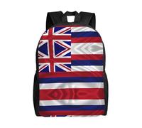 QAZWZML Mochilas grandes para laptop con estampado de bandera de Hawái, para hombre y mujer, con compartimentos, mochilas de viaje impermeables, bolsas Oxford duraderas