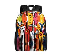 QAZWZML Mochilas grandes para laptop con estampado de graffiti extraño para hombre y mujer con compartimentos, mochilas de viaje impermeables, bolsas Oxford duraderas