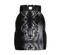 QAZWZML Mochilas grandes para laptop con estampado de tigre blanco para hombre y mujer con compartimentos, mochilas de viaje impermeables, bolsas Oxford duraderas