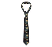QAZWZML Moon Stars and Planets - Corbata estampada para hombre, adecuada para banquetes de negocios, bodas, ocasiones de oficina, longitud de 1,5 m