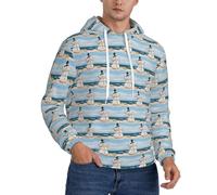 QAZWZML Muñeco de nieve con conchas de mar sentado en la playa arenosa. (1) Sudadera con capucha estampada de manga larga para hombre con bolsillo canguro, adecuada para ropa de descanso o viajes