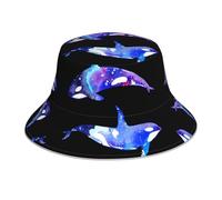 QAZWZML Orca Killer Whale - Gorro de sol con estampado de ballena para deportes, correr, pesca, viajes y senderismo, color negro