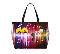 QAZWZML Organizador de gran capacidad con notas musicales de salto, adecuado para camping, gimnasio y viajes.