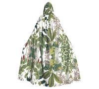 QAZWZML Poncho con capucha con estampado de hojas de loro tropical para adultos, poncho de decoración de fiesta para reuniones de vacaciones