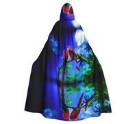 QAZWZML Poncho con capucha con estampado de loro para adultos, poncho de decoración de fiesta para reuniones de vacaciones