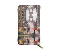 QAZWZML Rainy Street in Paris Bolso de mano impreso, cartera larga unisex, bolsa de almacenamiento de monedas, adecuada para viajes y uso diario