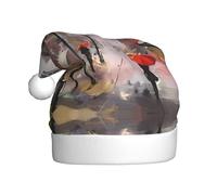 QAZWZML Rainy Street In Paris - Sombreros de Navidad para adultos con impresiones navideñas impresas, perfectos para actuaciones escénicas, fiestas de vacaciones y mucho más