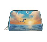 QAZWZML Seagulls by the sea - Bolsa de almacenamiento de cosméticos impresa para viajes, para el hogar, ideal para viajes de negocios y artículos esenciales de vacaciones