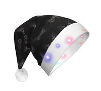 QAZWZML Sombrero de Navidad con estampado de mariposas científicas para adultos, sombrero decorativo iluminado, perfecto para fiestas de vacaciones o celebraciones de Año Nuevo.
