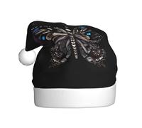QAZWZML Sombrero de Navidad con estampado de mariposas científicas, sombrero decorativo de tamaño adulto, adecuado para fiestas de Navidad, accesorios de ropa