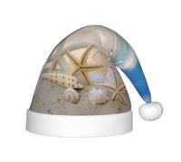 QAZWZML Sombreros de Navidad con estampado de estrella de mar de playa, sombreros de Navidad para niños, adecuados para fiestas de Navidad y fiestas de Año Nuevo.