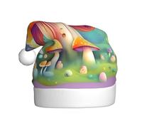 QAZWZML Sombreros de Navidad de Fantasy Dream Mushroom para adultos con impresiones navideñas impresas, perfectos para actuaciones en escenario, fiestas de vacaciones y mucho más