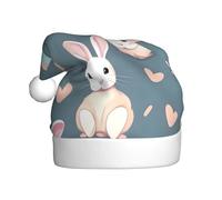 QAZWZML Sombreros de Navidad para adultos con diseño de conejito de dibujos animados, adecuados para Nochevieja, fiestas de vacaciones o Nochebuena