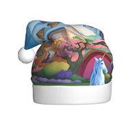 QAZWZML Sombreros de Navidad para adultos con diseño de cuento de hadas de unicornio, adecuados para Nochevieja, fiestas de vacaciones o Nochebuena