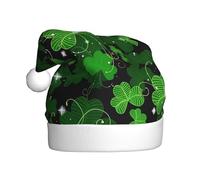 QAZWZML Sombreros de Navidad para adultos con estampado de hojas del día de San Patricio, adecuados para Nochevieja, fiestas de vacaciones o Nochebuena