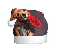 QAZWZML Sombreros de Navidad para adultos con estampado de perro similar a un caballero, adecuados para Nochevieja, fiestas de vacaciones o Nochebuena