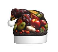 QAZWZML Sombreros de Navidad para adultos con estampado de verduras y frutas, adecuados para Nochevieja, fiestas de vacaciones o Nochebuena